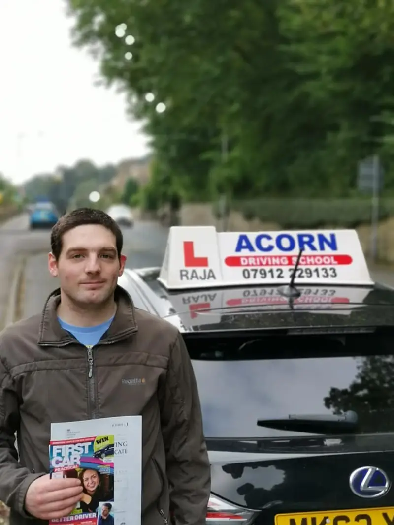 Happy learner after successfully completing automatic driving lessons in Blackburn